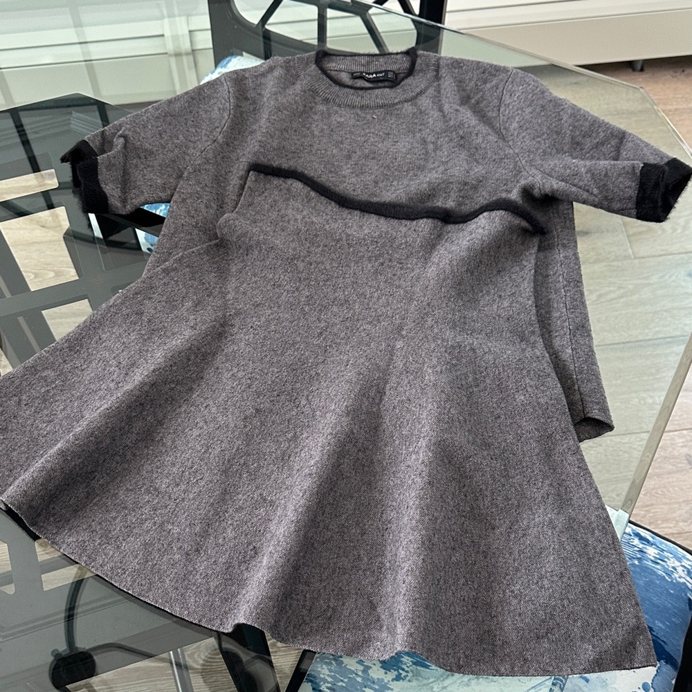 Zara Knit Gray Short Sleeve Two Piece Set